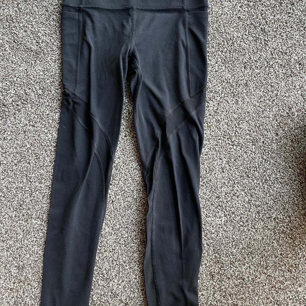 Black Athleta Salutations Mesh 7/8 Tights - Picture 2 of 3